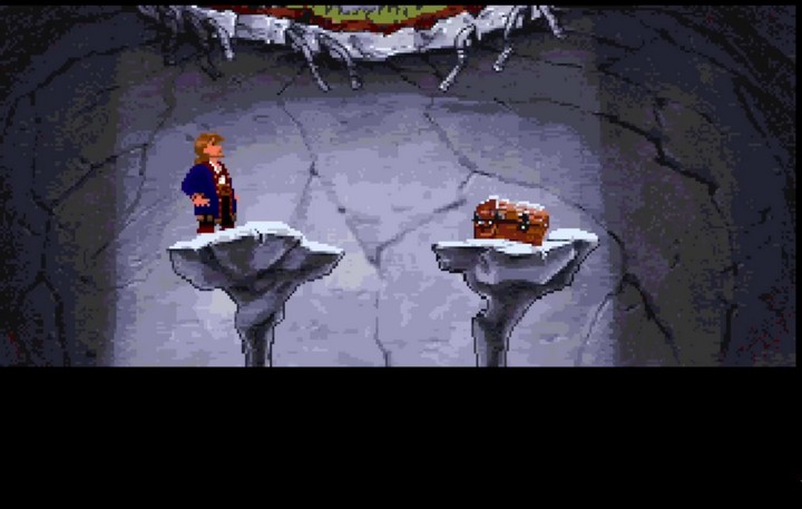 Guybrush meets the cannibals in their village on Monkey Island