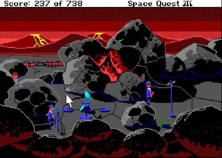 Space Quest III Amiga gameplay near a hole